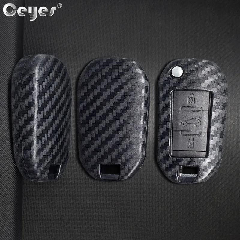 Ceyes Car Styling Silicone Key 3 Remote Cover Fob Case For Peugeot 3008 208 308 508 408 2008 307 4008 For Citroen C4 Accessories