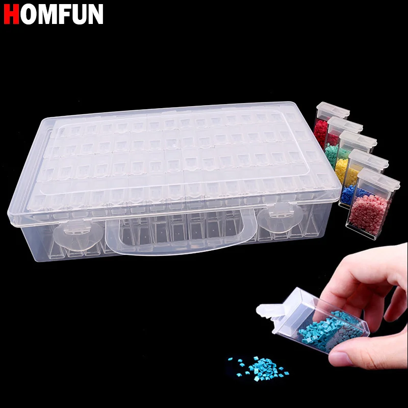 HOMFUN New Diamond embroidery diamond painting tool! Daimond transparent plastic storage box, jewelry Drill Storage Box Gift