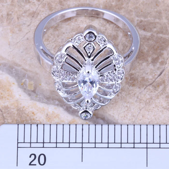 Tantalizing White CZ Silver Plated Women's Ring Size 6 / 7 / 8 / 9 R1144 image 2