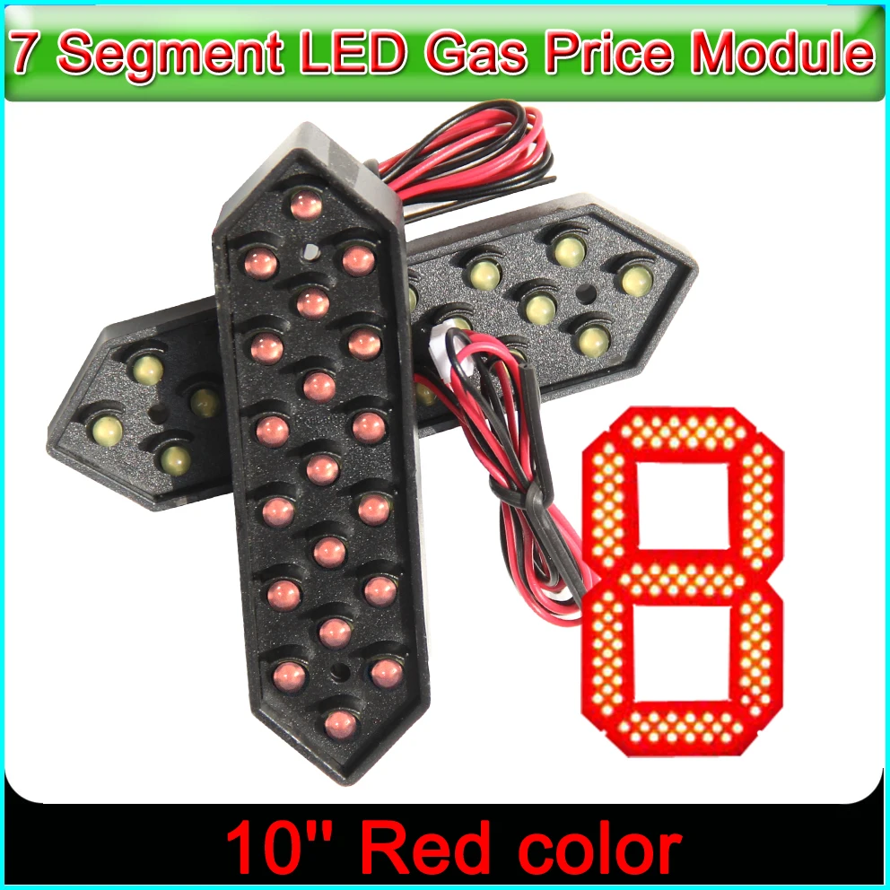 

4pcs/lots 10" Red Color Digita Numbers Display Module 88.88,LED Signs 7 Segment Of the Modules, 7 Segment LED Gas Price Module