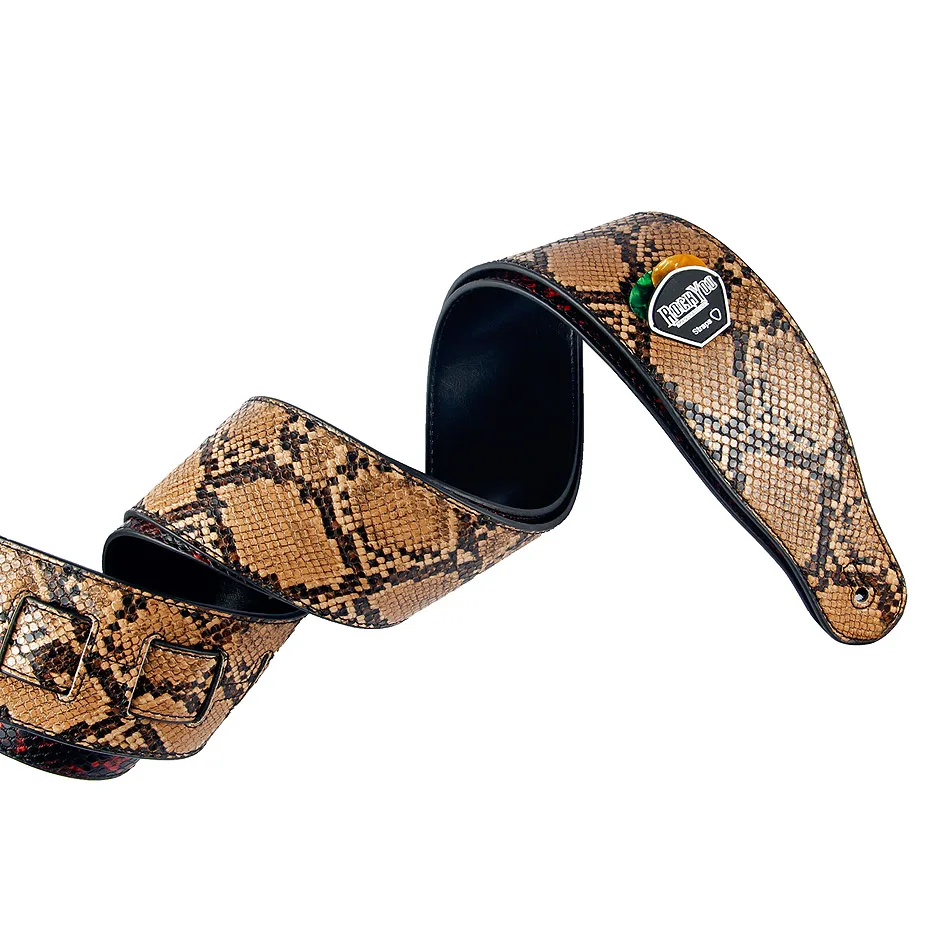 Pelle di serpente di marca cinghia di chitarra basso chitarra chitarra folk cinghia ampliamento cinghie chitarra elettrica basso elettrico strap