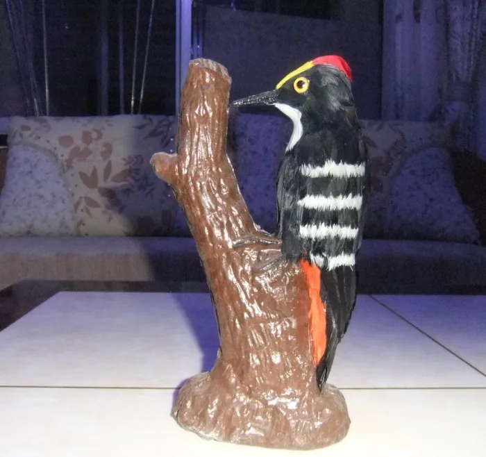 simulation woodpecker toy polyethylene & furs bird cute woodpecker gift about 14*6*24cm 2201