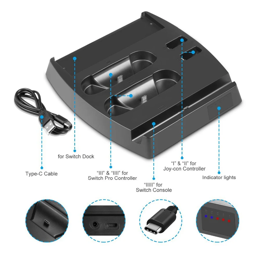 Für NS Schalter Konsole Pro Controller Lade Dock Stehen 6 Spiel Disc Lagerung für Nintendo Schalter Nintendoswitch NS Zubehör