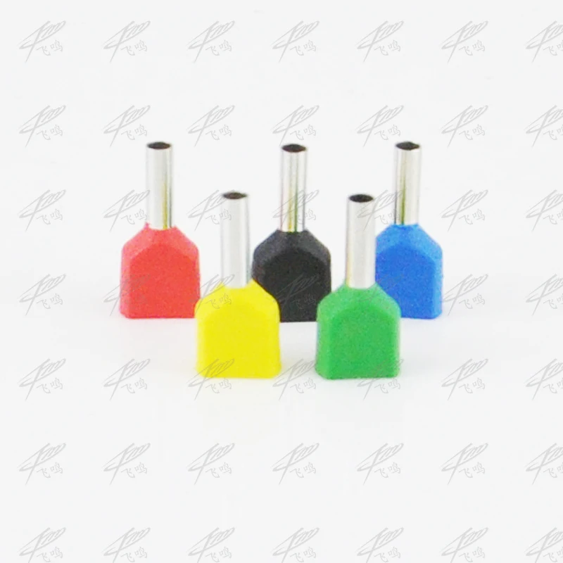 100PCS type double pipe insulated cold-press terminal Needle end Multicolor optional TE0508 1008 7508 1508 2508 2513