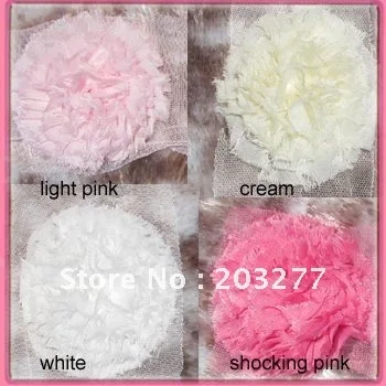 Wholesale - 6 yard/lot   4colors for your choose 3'' chiffon lace  flowers Free Shipping