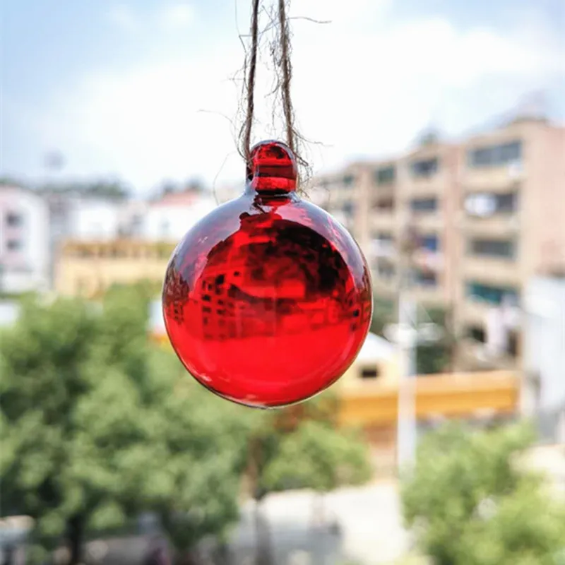 30mm Red Glass Magic Smooth Balls Gorgeous Crystal Chandelier Pendants Feng Shui Spheres Christmas Tree Hanging Drops Decoration