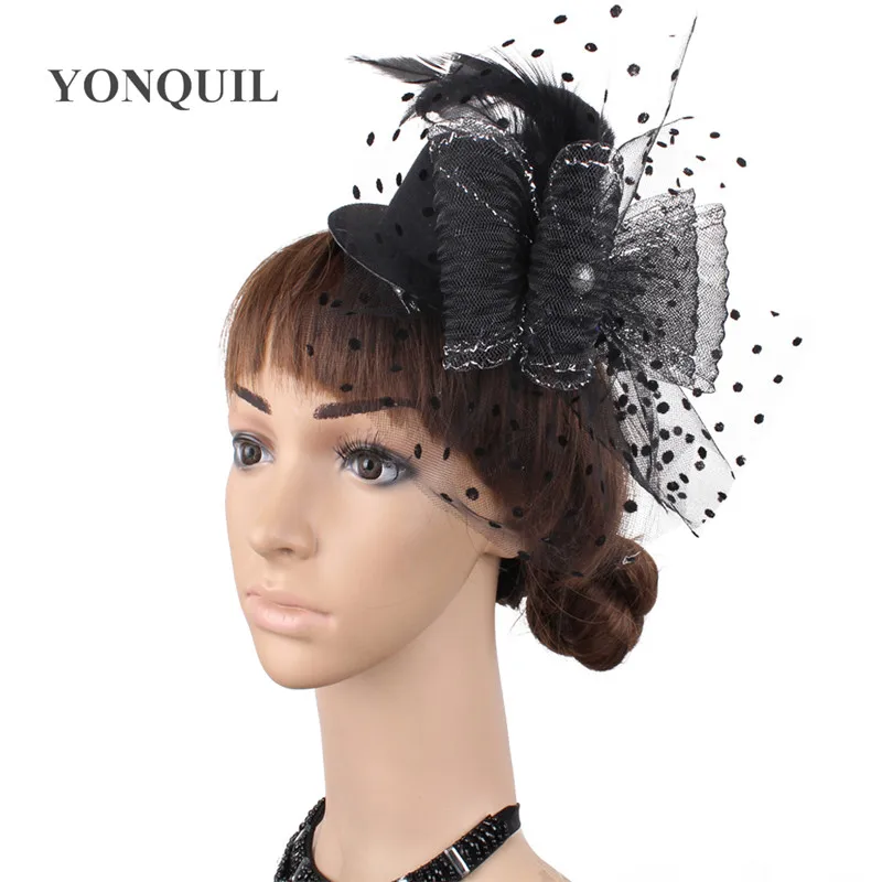 

Girls Party Hats Fascinator Children Show Racce Tea Fedora Hats Hair Accessories Bridal Women Ladies Wedding Headwear SYF475