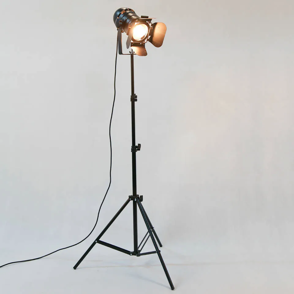 Loft Industrial Bar Creative Studio Retro Tripod Black Floor Lamp Lights Room Home Decor Light Standing Ceiling Lighting Fixture