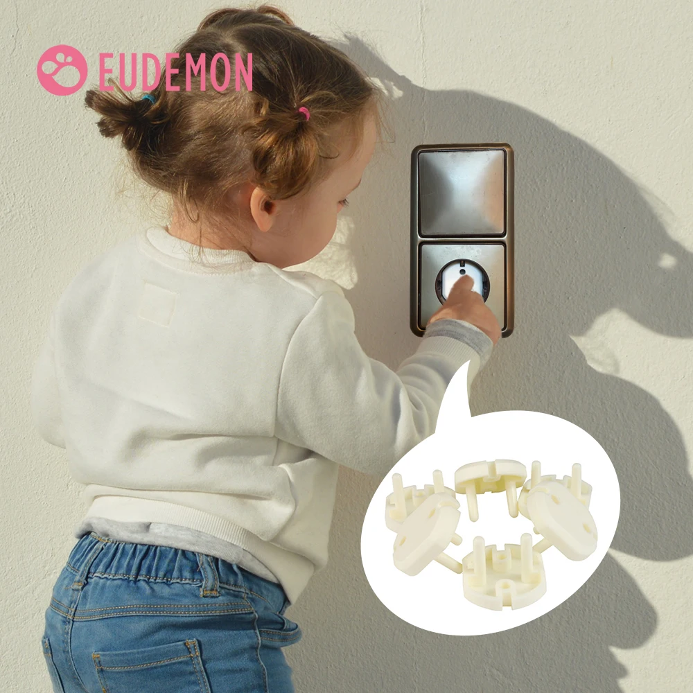 10pcs EU Power Socket Electrical Outlet Baby Kids Child Safety Guard Protection Anti Electric Shock Plugs Protector Rotate Cover