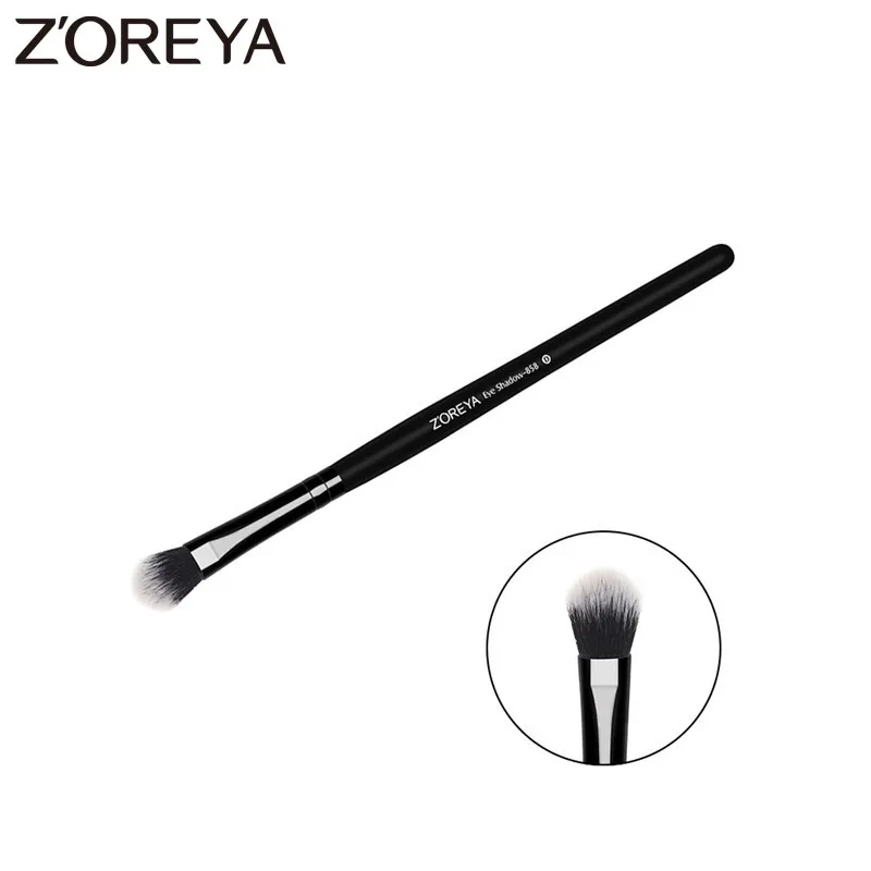 ZOREYA Brand Professional Eye Shadow Makeup Brush Black Wooden Handle High Quality Synthetic Fibers Cosmetic Tools For Beauty