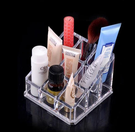 Transparent thick imported acrylic lipstick holder 9 grid storage box mascara eyeliner show