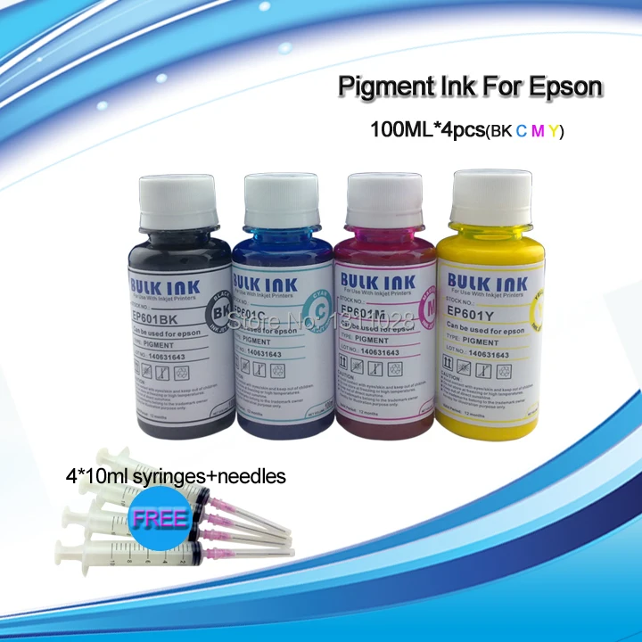 

INK WAY T1901/T1911 T1902-T1904 Pigment Ink for CIS and refillable ink cartridge of ME401 ME303 with ARC,4PCS,1 SET