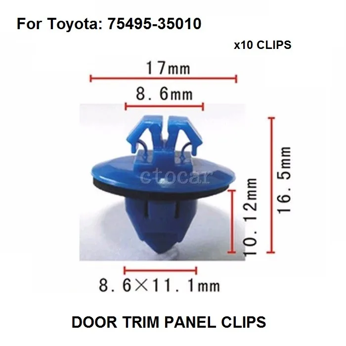 x10pcs OEM Nylon For Toyota Rocker Panel Moulding Clips Retainer Fastener 75495-35010 Prado / 4 Runner / Highlander New