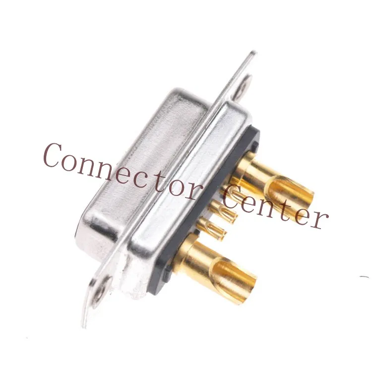 High Power 7W2 Female  Solder Type D-sub Connector Machined Pin Full Gold Flash Wire Type