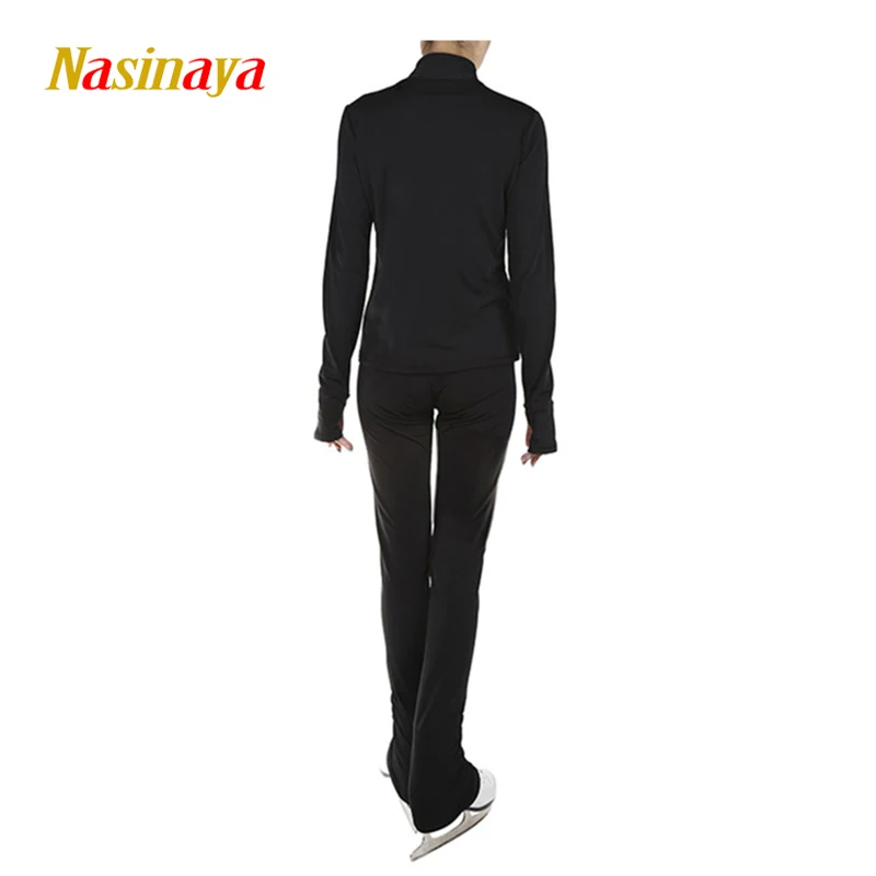 Figure Ice Skating Jackets Profession Black Suits Rhinestones Women/Girls Shirts Ice Skating Training Suits