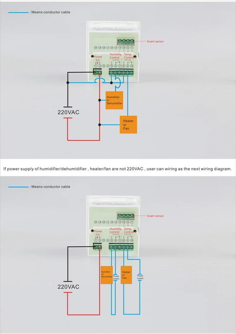 0.0~99.9%RH, -40~120 Celsius Intelligent digital air temperature and humidity controller with 2 in 1 waterproof sensor