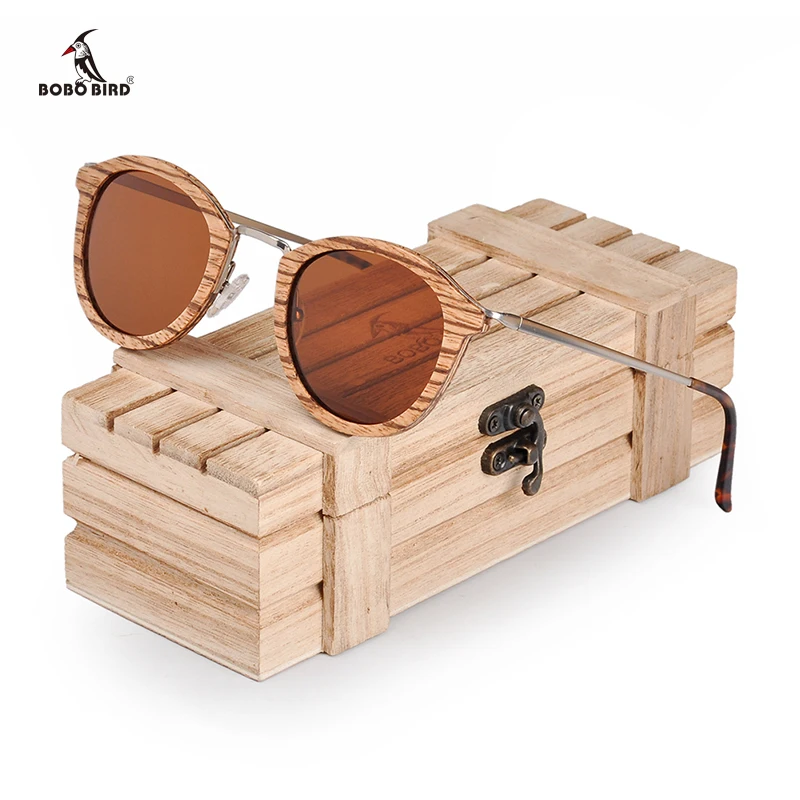 BOBO BIRD Sunglasses Women Polarized Wood Sun Glasses in Wooden Gift Box W-AG028 Drop Shipping