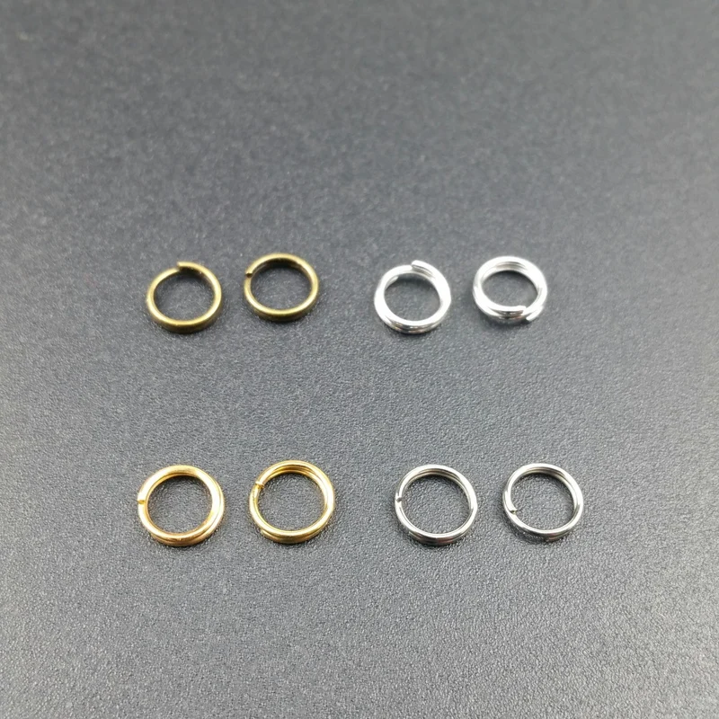 200pcs/Lot  5 6 7 8 10 mm jump rings double loops Gold Silver Rhodium Color Split Rings Connectors For Diy Jewelry Making