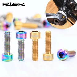 RISK 4pcs Titanium Alloy MTB Bicycle Crank Bolts M6*20mm M6x16mm M6x18mm Allen Head Mountain Road Bike Crankset Screws M6 x 20mm