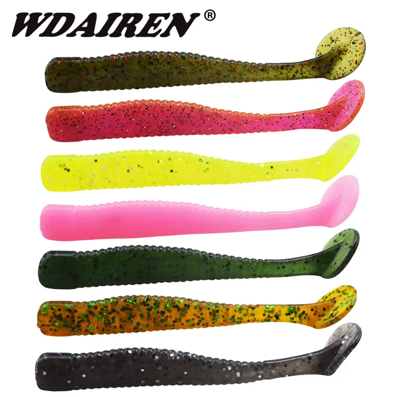 

10Pcs/lot worm fishing soft bait 80mm 3g Jig Silicone Wobbers baits souple fish smell Iscas bass fishing tackle Shad Leurre