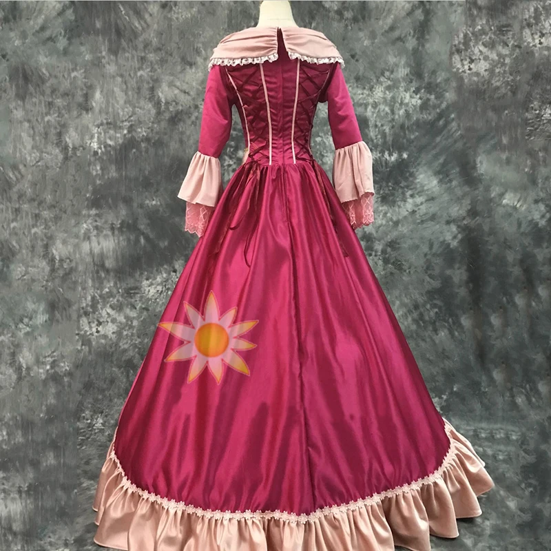 Cartoon Beauty And Beast Belle Cosplay Costume Adult Bella Princess Long Dress Cloak Women Christmas Halloween Stage Party Dress