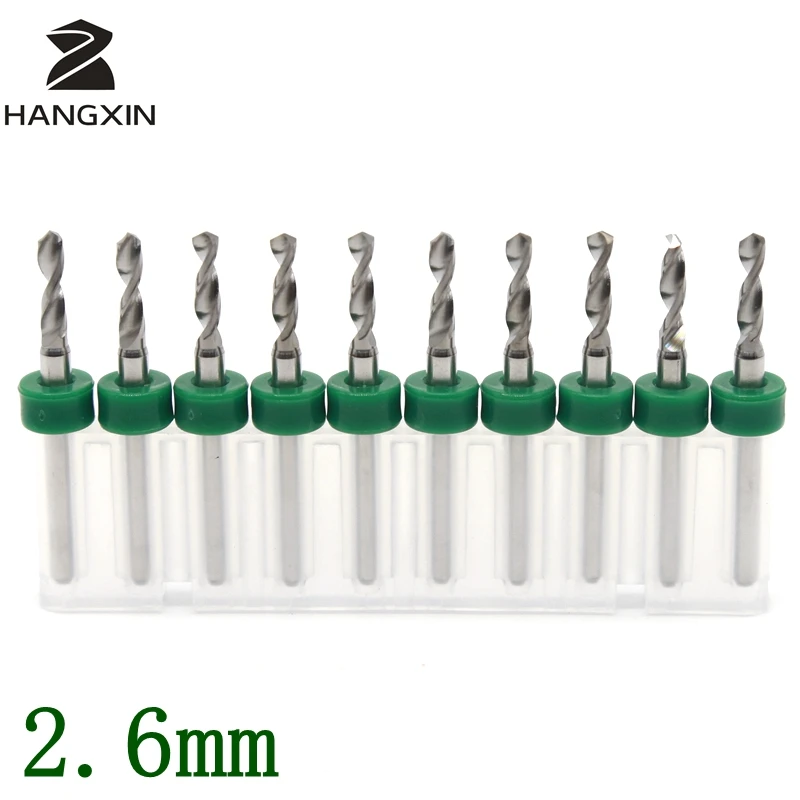 PCB Bit Kit Carbide Metal CNC Milling Machine Wood Dremel 2.0mm--2.6mm  Drilling Laser Engraving Machine Hand Drill 10PCS Tools