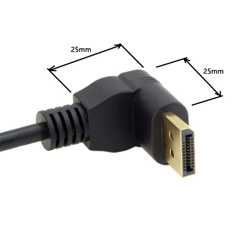 Up & Down & Left & Right angled DisplayPort DP male to DP female with screw holes video Cable Display Port 2560*1600 for desktop