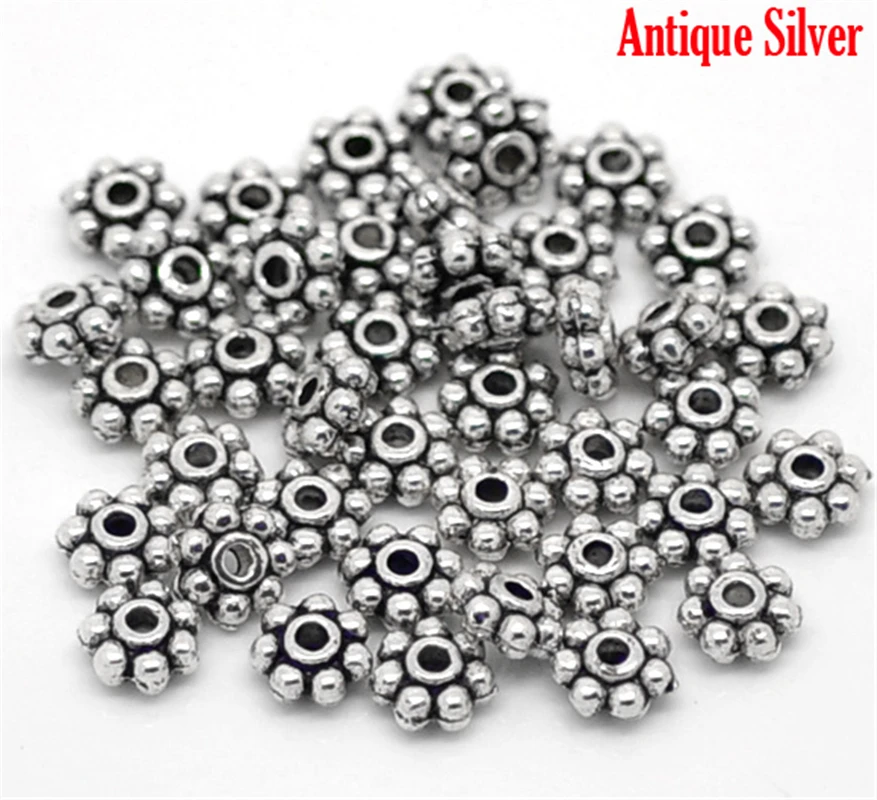 DoreenBeads 1000PCs Tiny Daisy Spacers Beads 4mm Dia. (B00902), yiwu