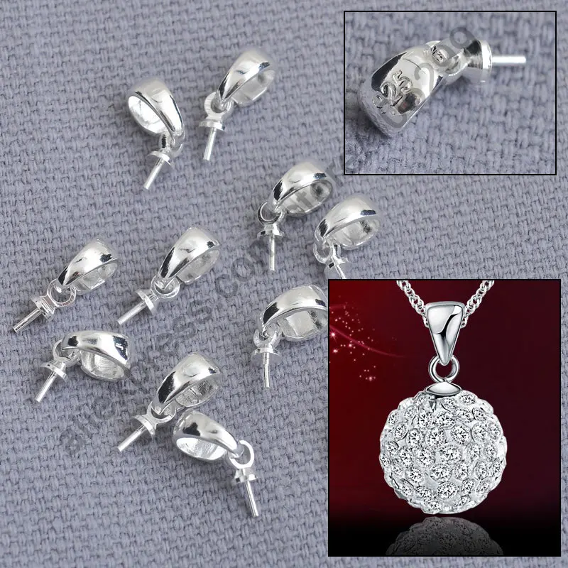 

Fast Ship 100PCS Solid 925 Sterling Silver Jewelry Findings Cup Cap Bail Connector For Pendant Handmade Beading Jewelry