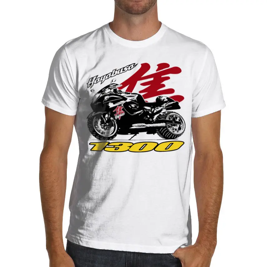 Hayabusa Racer Motorcycle Soft Cotton White or Gray 1300 Gsxr Brand 2019 Men Short Sleeve Cool Casual Cute T Shirts