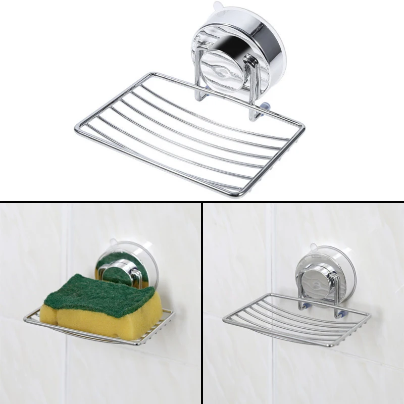 Household  Strong Suction Cup kitchen sink Soap Dish Wall Holder Dish Bathroom