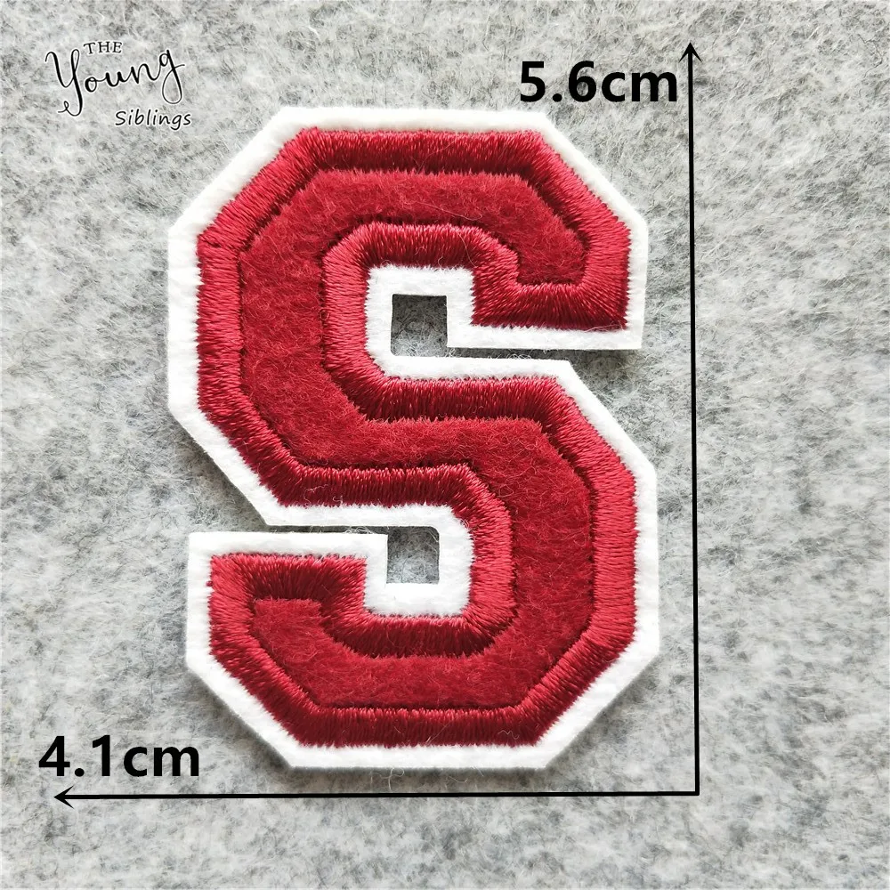 DIY write yourself red Letter A-Z Iron On Patch DIY embroidered Applique Clothing Sewing thermo-stickers Badges Accessories