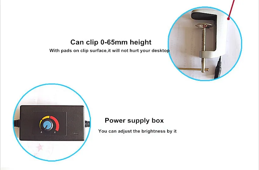 Imagem -06 - Lupa de Mesa 8x Ampliadora de Vidro com Ajuste de Intensidade Luz Led para Leitura Reparo e Inspeção