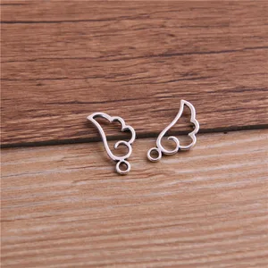 60PCS 9*18mm Logam Paduan Tiga Warna Mini Hollow Wing Hiasan Liontin untuk Membuat Perhiasan DIY Kerajinan Buatan Tangan 10 pesona sayap penjualan terbaik - №