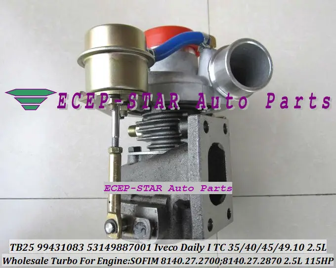 TB25 TB2509 53149887001 466974-0010 99431083 Turbo Turbocharger For IVECO Daily 35.10 40.10 45.10 49.10 2.5L 8140.27.2700 115HP