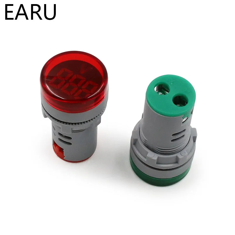 DIY Mini Digitale Voltmeter 22mm Ronde AC 12-500V Volt Voltage Tester Meter Monitor Power LED Indicator pilot Lamp Licht Display