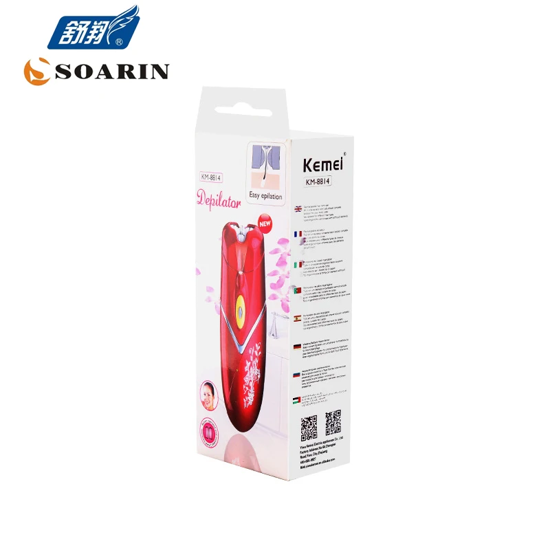 KEMEI Droog Type Dame Scheerapparaat Rode Elektrische Epilator Vrouwen Depilador Feminino Depilador Facial Full Body Epilateur Ontharing Body