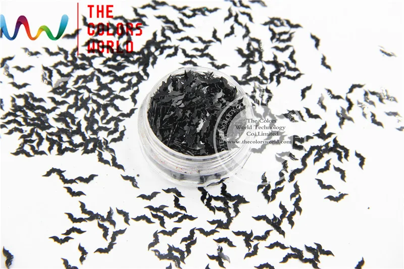 Blocco di Colore nero Dimensioni della forma: 8mm Glitter spangles per Nail Art e forniture FAI DA TE e decorazioni di Festa