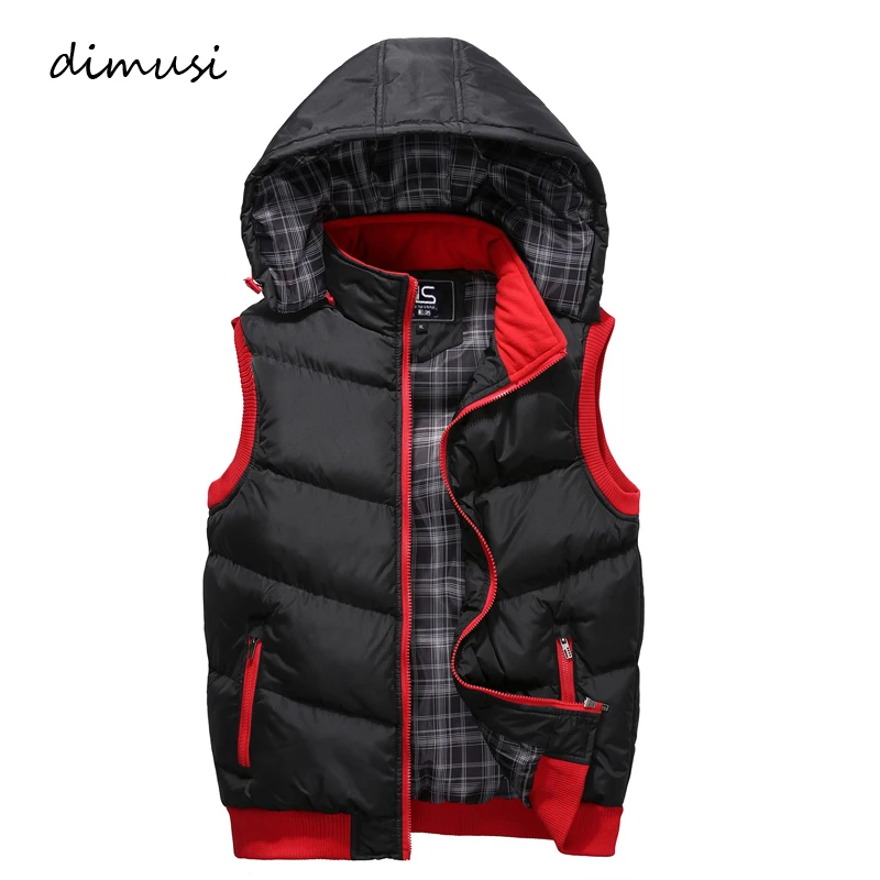 DIMUSI-chalecos cálidos para hombre, chaquetas sin mangas, acolchadas de algodón, gruesas, de marca, ropa de invierno, 5XL