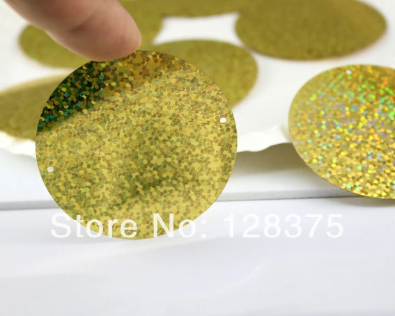 1kg Laser argento oro paillettes rotondo doppio foro plastica Glitter scarpe fai da te cappelli accessori di abbigliamento