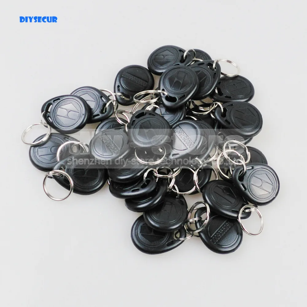 DIYSECUR 100pcs/lot 125Khz RFID Proximity ID Card Token Tags Key Keyfobs For Access Control System