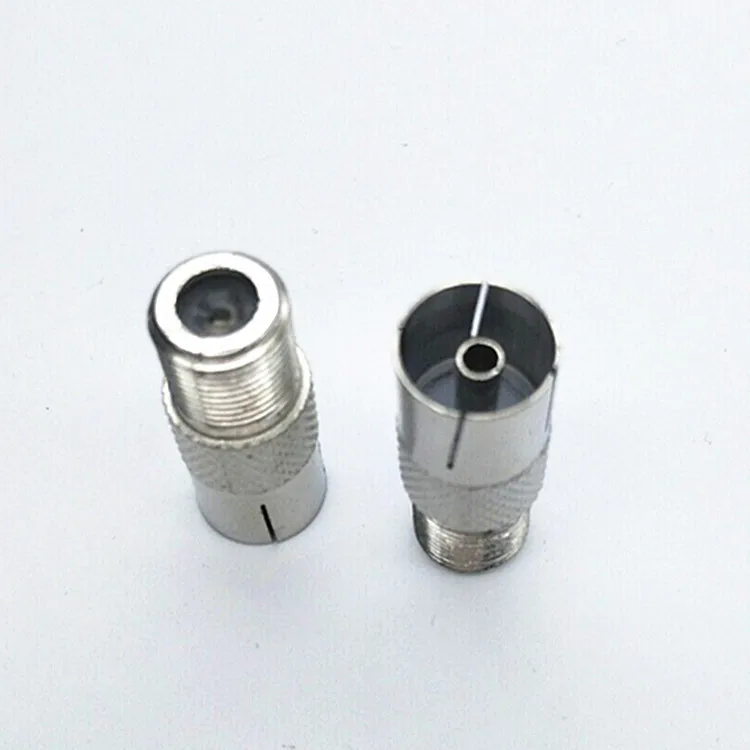 

KNONEWIN 100PCS F Female to PAL Female 9.5mm TV Satellite Antenna RF Coax FM Adapter Connector