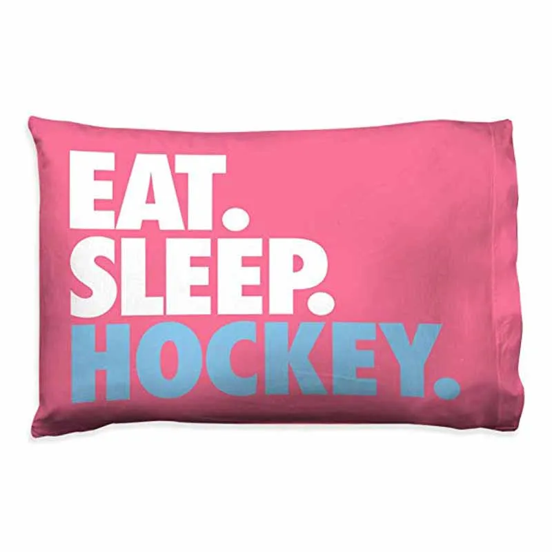 Funny Cushion Cover Eat. Sleep. Hockey. Pillowcase | Hockey Pillows