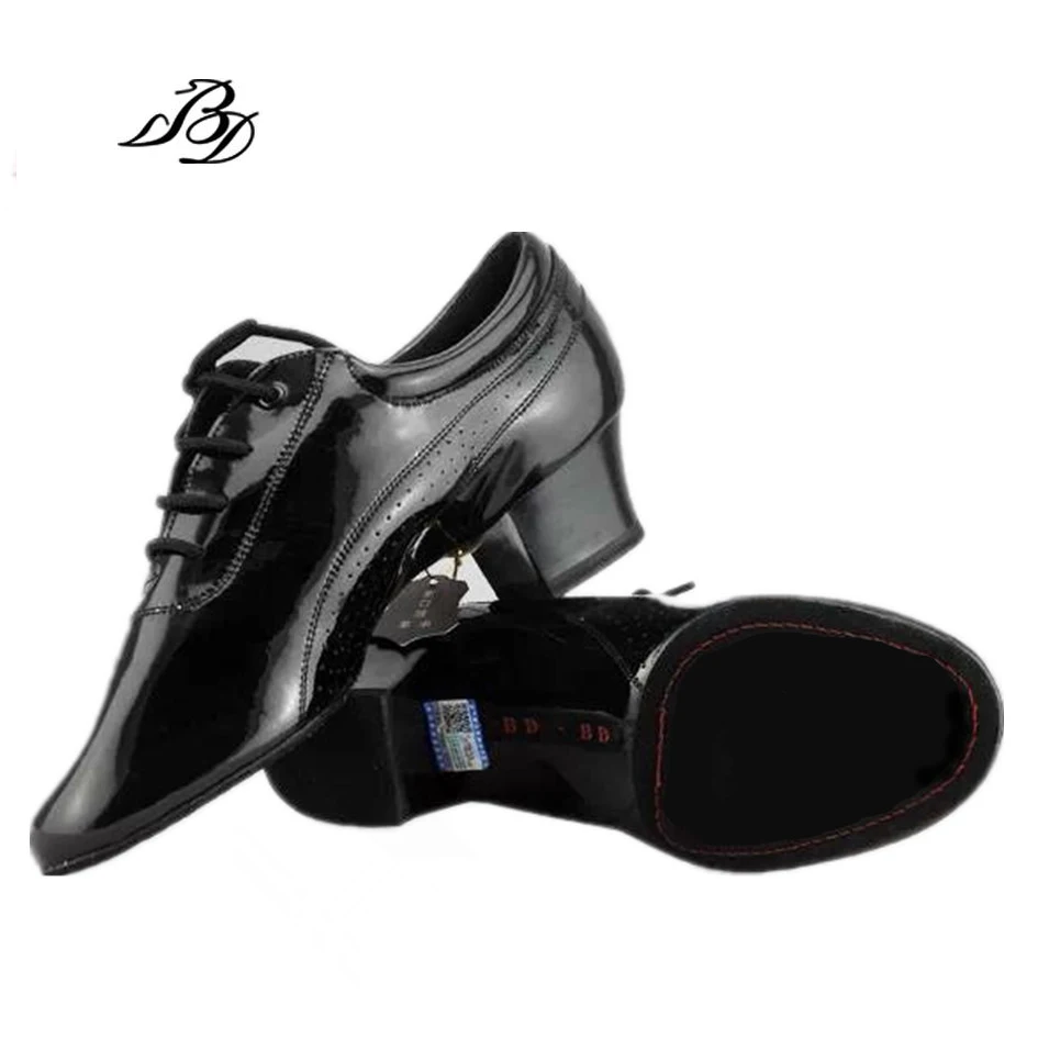 Ballroom Dance Schuhe Männer Schuh Turnschuhe Latin Schuhe Erwachsene Zwei sohlen Lehrer Praxis Nationalen standard Schuhe Patent Leder BD424