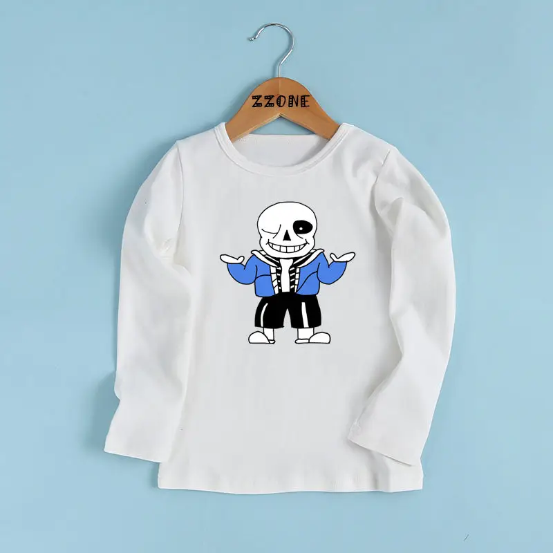 

Boys/Girls Skull Brother Undertale Pattern Fashion T shirt Baby Casual Funny T-shirt Kids Cartoon Long Sleeve Clothes,LKP2405