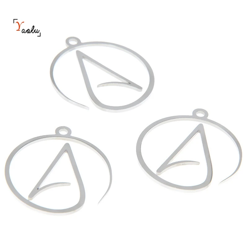 5pcs/lot Atheist Atheism Symbol charm Atheist amulet religion Stainless steel Charm pendant 28x25mm