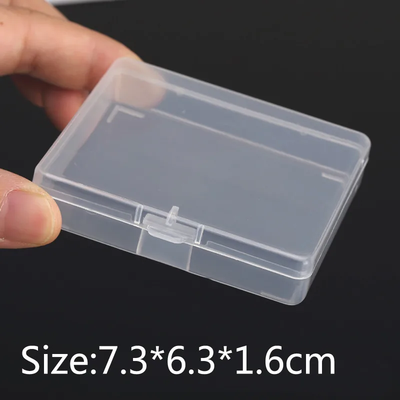 

Thick Transparent small square plastic boxes with Lid Packaging Storage box for jewelry box organizer Parts boite rangement