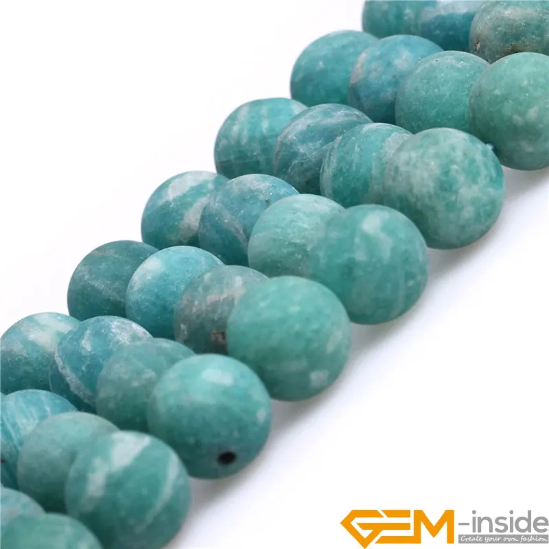 8mm Frosted Matt Antiqued Green Natural Russia Amazonite Stone Beads DIY Loose Beads For Jewelry Making Strand 15 Inch Wholesale