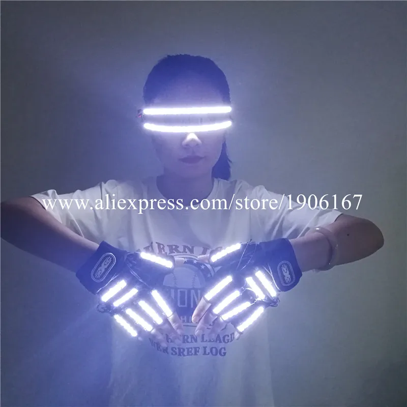 LED Luminous Glasses Bar Night Stage Lighting Show Party Dancing Gloves Halloween Christmas Grand Event Illuminated Led Props