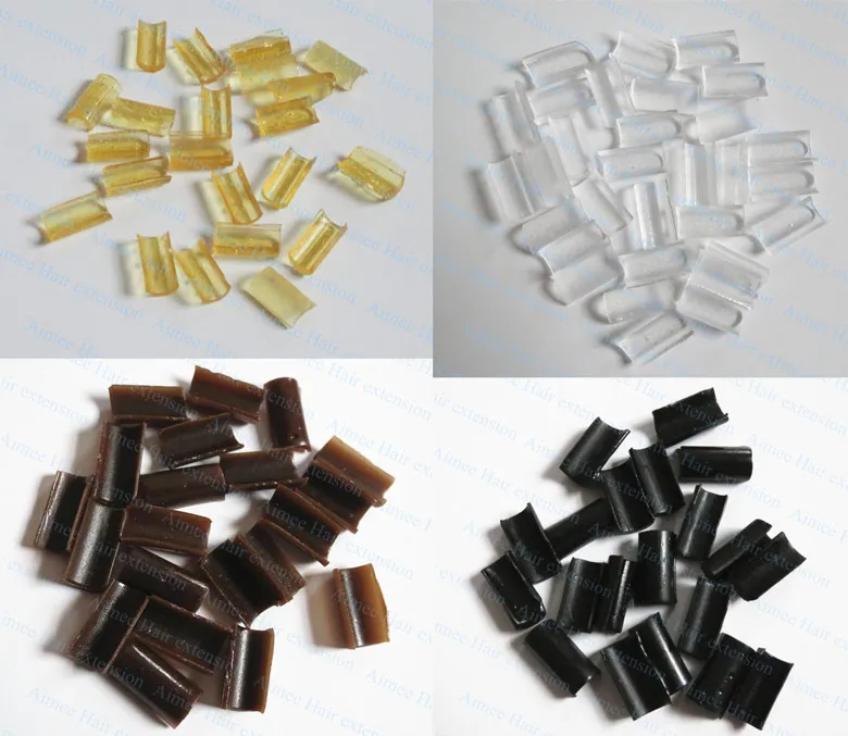 100pcs Black Keratin glue Nail Tip Keratin U-Shaped Fusion Chips Glue Nail keratin for prebonded hair extension